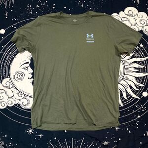 Under Armour Freedom T-Shirt Men Green Cotton 3XL Loose Mission Tactical Outdoor